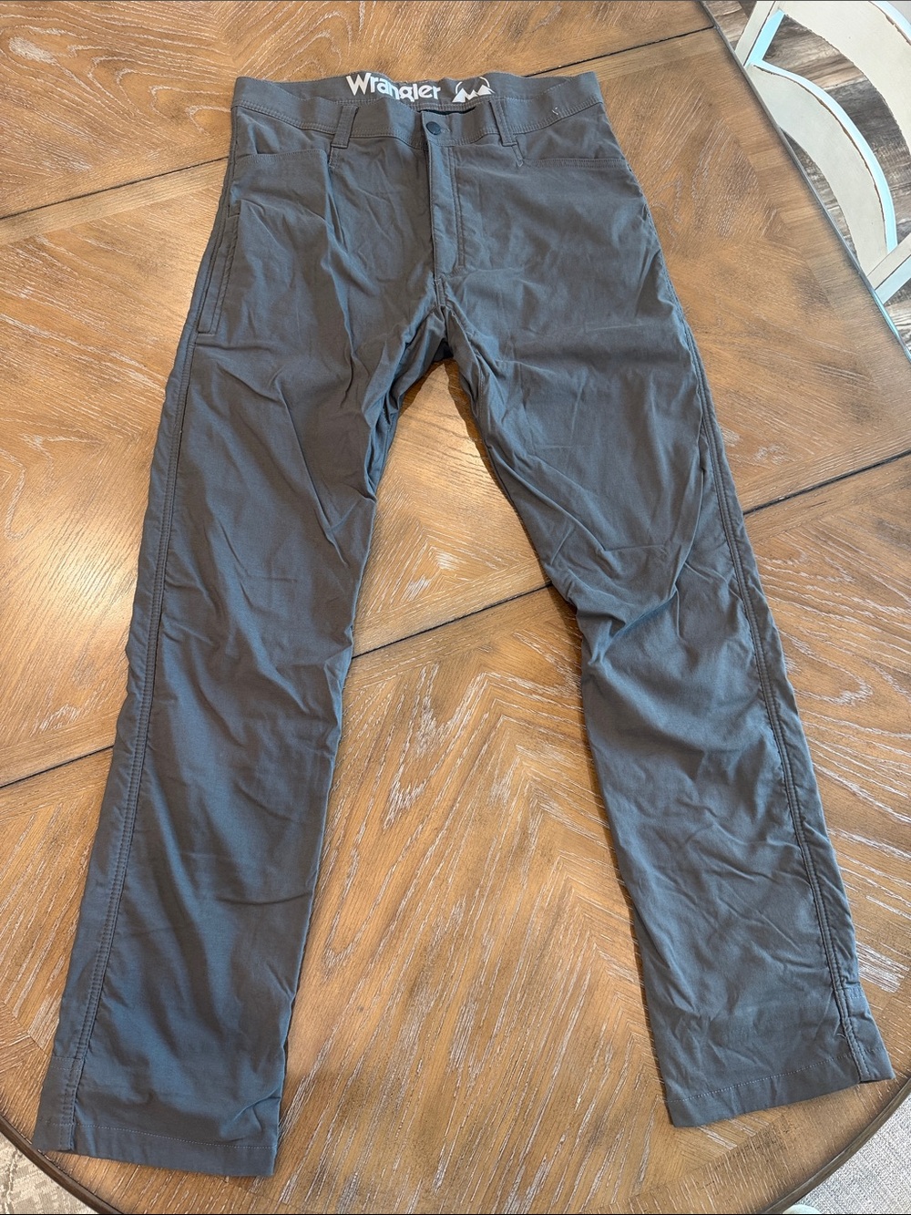 Wrangler Men's Dark Gray Straight-Leg Chinos